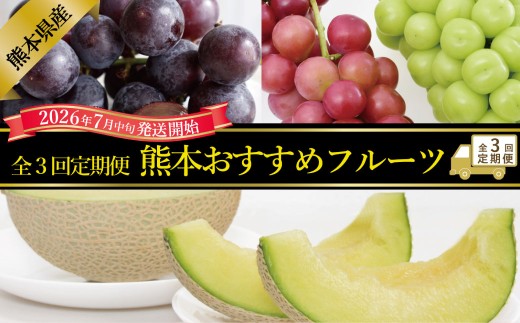 【年3回定期便】 熊本おすすめフルーツ定期便D（ぶどうセット・シャインマスカット・メロン） 【2026年7月上旬発送開始】 ぶどう ブドウ 巨峰 シャインマスカット マスカット メロン アースメロン フルーツ 果物 くだもの フルーツ 定期便 年3回 熊本県 熊本県産