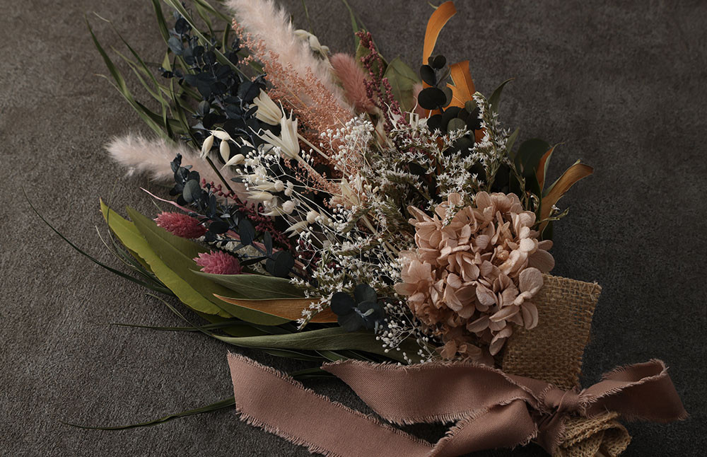 【ピンク系】1個ドライフラワー スワッグ Sサイズ 1個 縦約50cm×横約35cm