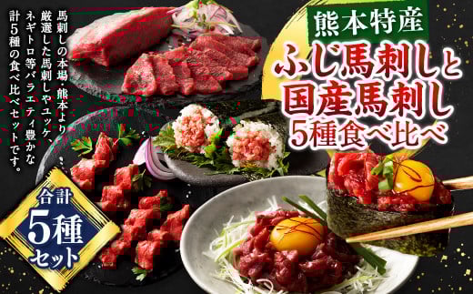 「熊本特産」切れてる馬刺し ふじ馬刺しと国産馬刺し5種食べ比べ 馬 馬肉 馬刺 九州 熊本