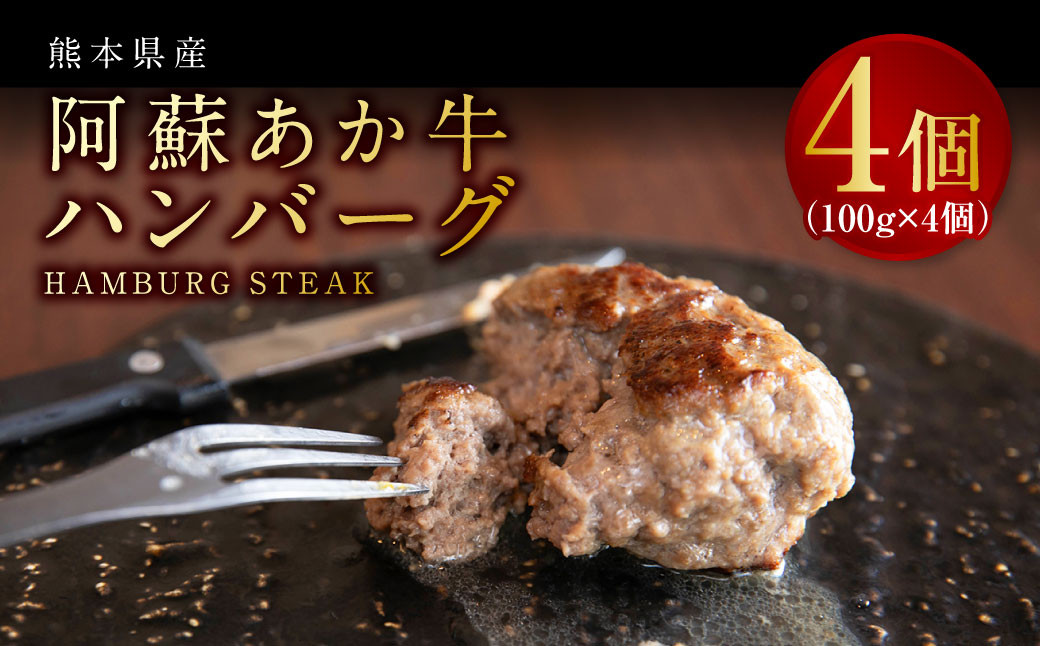 阿蘇あか牛ハンバーグ 4個 100g×4個 牛肉 肉 お肉 和牛 焼くだけ