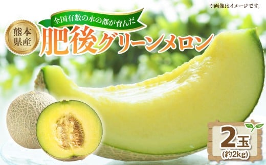 熊本県産肥後グリーンメロン 2玉（約2kg）【2026年5月上旬発送開始】 熊本県産 国産 肥後グリーンメロン 肥後 グリーン メロン おやつ 果物 果実 フルーツ 2kg 2玉