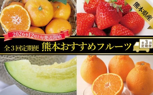 [年3回定期便] 熊本おすすめフルーツ定期便A(みかん・いちご・メロン&デコポン) [2026年12月上旬発送開始] みかん ミカン 蜜柑 いちご イチゴ 苺 メロン デコポン フルーツ 果物 くだもの 果汁 果実 定期便 年3回 熊本県 熊本県産