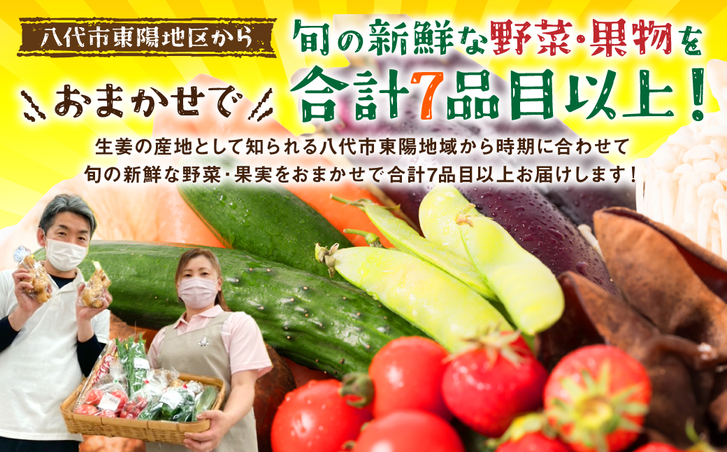 【12ヵ月定期便】八代市産！旬の農産物詰合せ 復興 福袋 7品以上 野菜 果物 やさい くだもの フルーツ セット 季節の野菜 季節の果実 おまかせ野菜 新鮮野菜