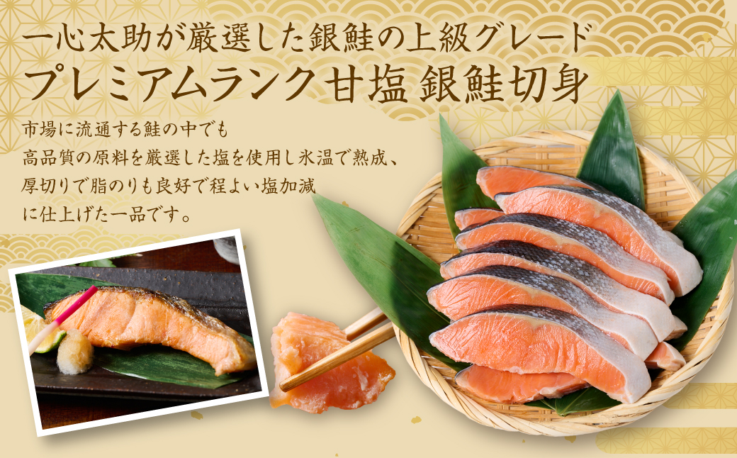 【定期便6回】厚切り プレミアム銀鮭切身 500g（500g×1パック）ギンザケ お弁当 おかず レシピ 焼き魚 ムニエル 冷凍 サケ さけ シャケ 切り身 魚 魚介 甘塩