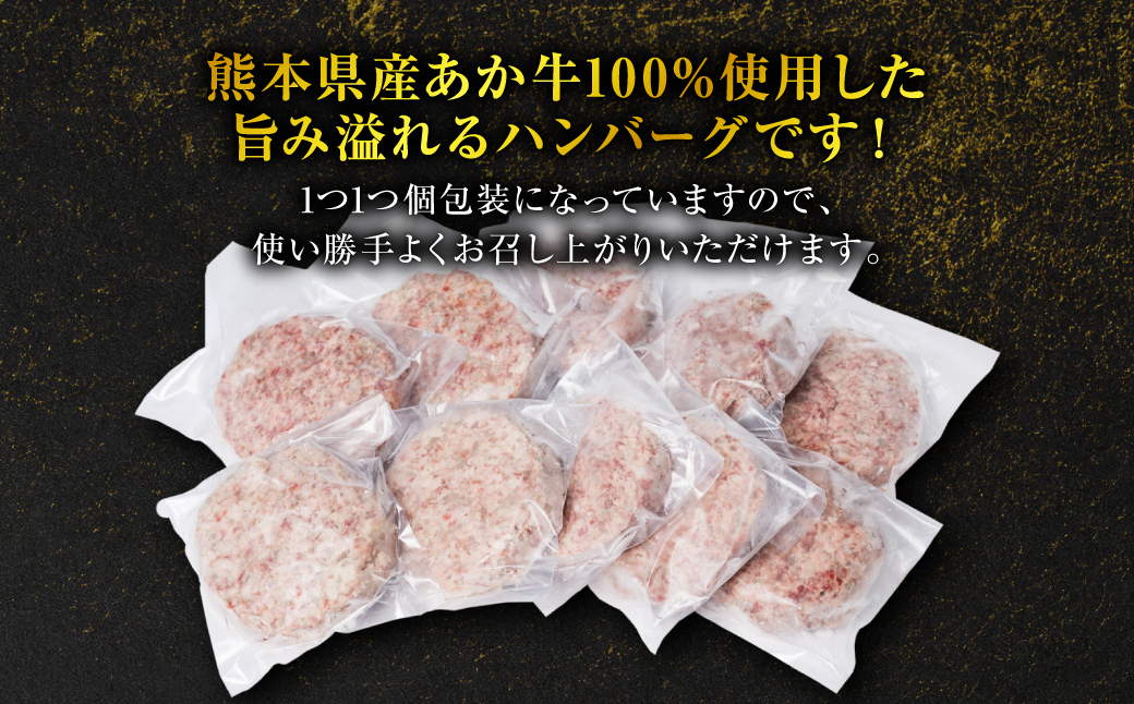 【定期便3回】肥後のあか牛 ハンバーグ 150g×10個 おかず 惣菜 洋食 お肉 肉 にく 冷凍 熊本県 八代市