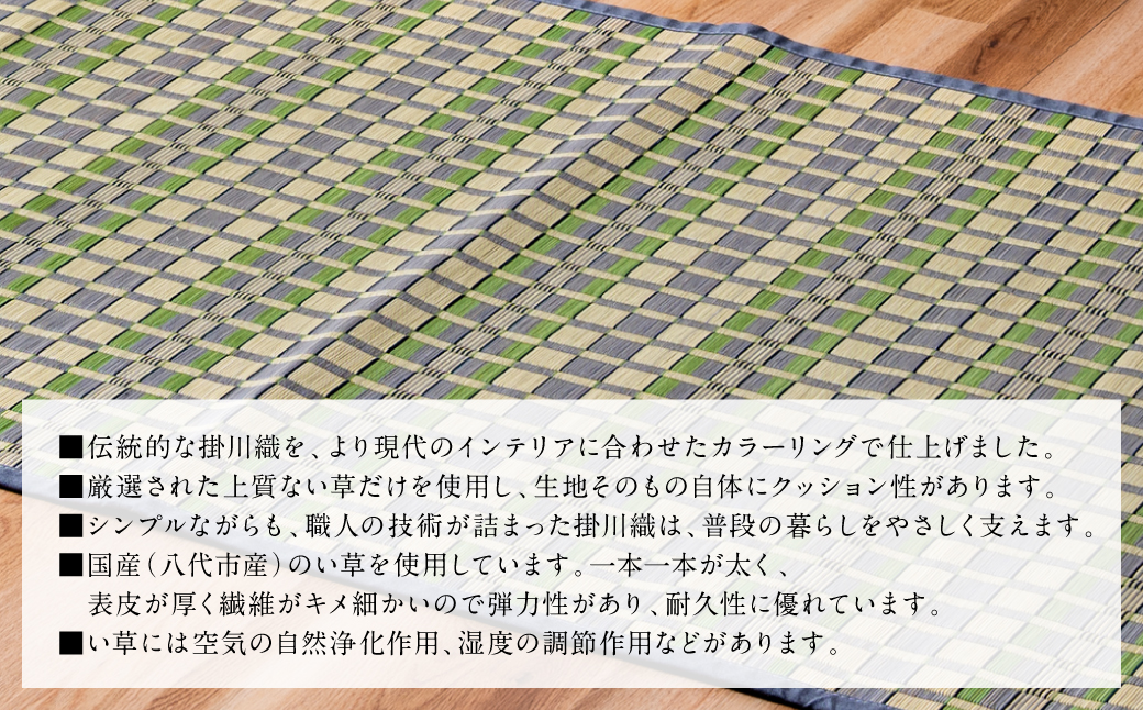 熊本県八代市産のい草を使って丹精込めて織り上げた『タロ』(サイズ：江戸間1畳)(カラー：グリーン) 国産 イグサ ラグ カーペット 絨毯 マット 敷き物