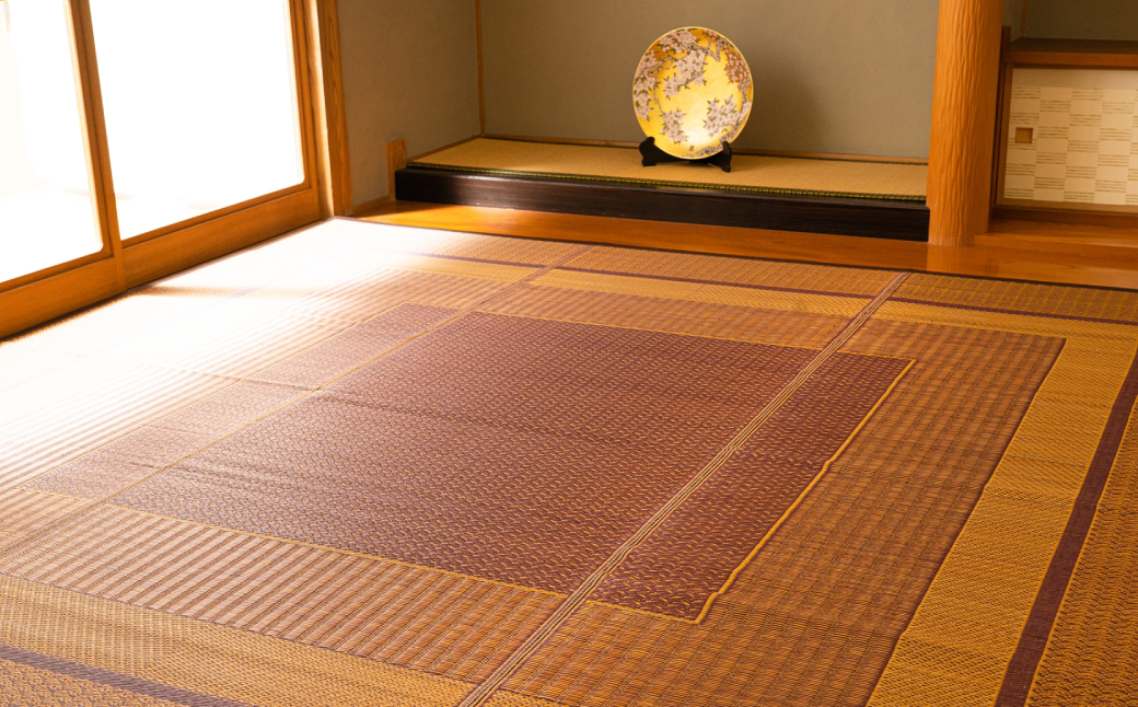 熊本県八代市産のい草を使って織り上げたラグ『DXランクス』(サイズ：191cm×250cm)(カラー：ワイン) 国産 イグサ 茣蓙 ござ ラグ カーペット 絨毯 マット 織物 敷き物 インテリア