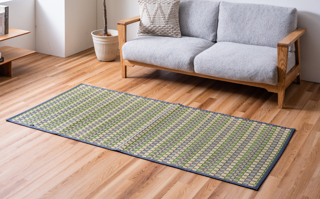 熊本県八代市産のい草を使って丹精込めて織り上げた『タロ』(サイズ：江戸間3畳)(カラー：グリーン) 国産 イグサ ラグ カーペット 絨毯 マット 敷き物