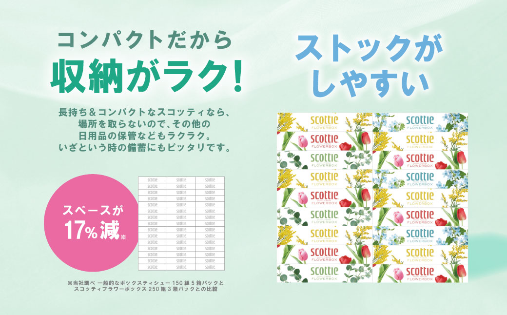 【定期便3回】【毎月お届け】【スコッティ】 ティシュー フラワーボックス 250組 20箱 計60箱 ティッシュ 日用品 生活必需品 消耗品 紙 まとめ買い 備蓄 防災備蓄 デザインボックス ストック 新生活 防災 生活用品 日用消耗品 箱ティッシュ