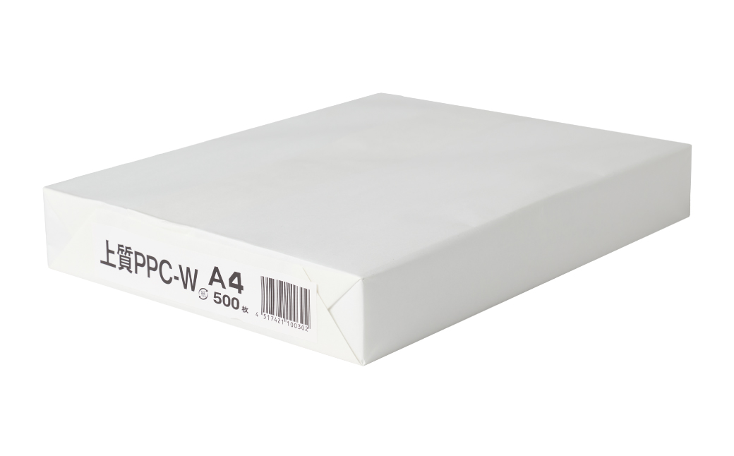 日本製紙 上質PPC-W A4コピー用紙 500枚（500枚x1パック） 上質紙 白色 事務用品 コピー機 複写機