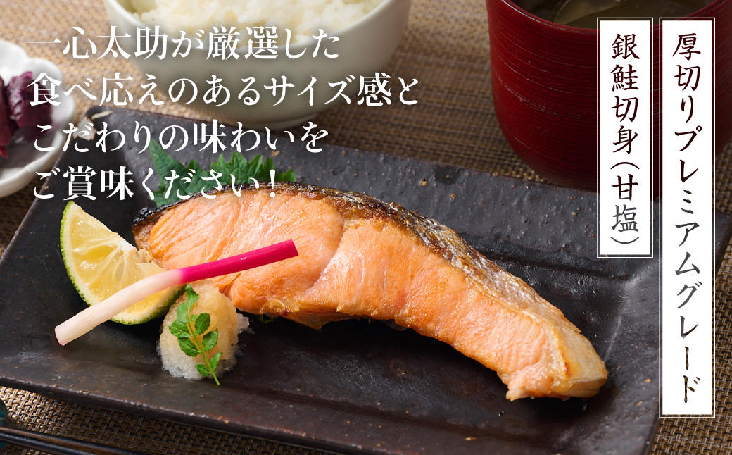 【定期便3回】 厚切り プレミアムグレード 銀鮭 切身  (甘塩)  1kg  (約500g×2パック) ギンザケ お弁当 おかず レシピ 焼き魚 ムニエル 冷凍 サケ さけ シャケ 切り身 魚 魚介 甘塩 熊本県 八代市