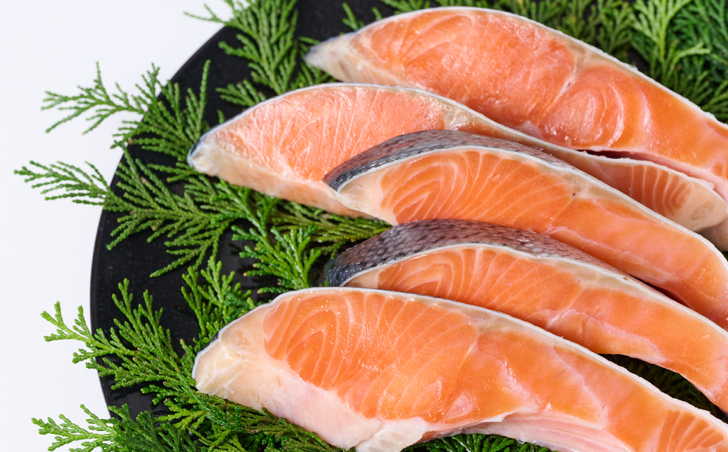 プレミアムサーモントラウト切身 (甘塩) 約500g おかず レシピ 焼き魚 サーモン 切身 鮭 魚 魚介 冷凍 お弁当 ムニエル 厚切り さけ サケ しゃけ シャケ