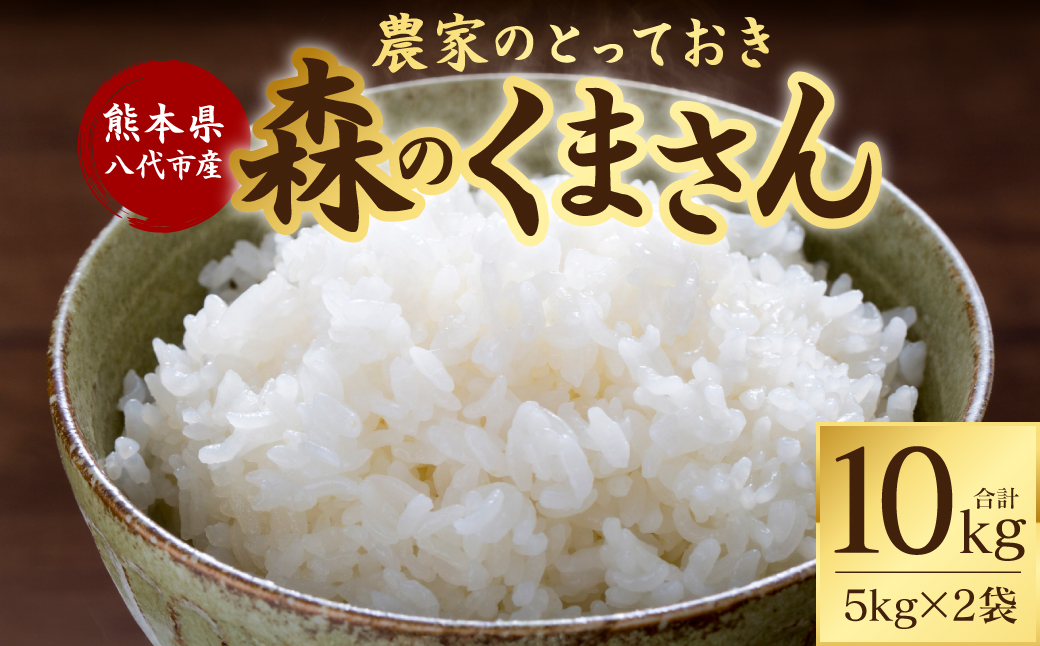【令和7年産】 熊本県八代市産 森のくまさん 農家のとっておき 5kg×2袋 米 お米 精米  国産 白米 ごはん ご飯