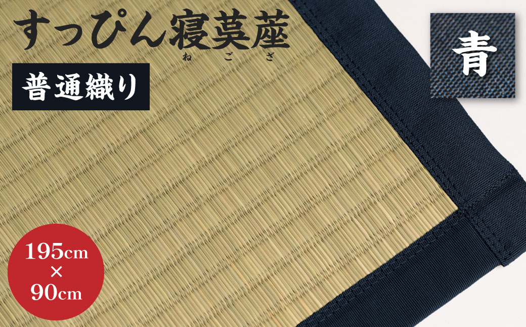 【青】すっぴん寝茣蓙 普通織り 195cm×90cm ねござ 熊本県産 ゴザ ござ 長方形 い草 イグサ 畳 ラグ