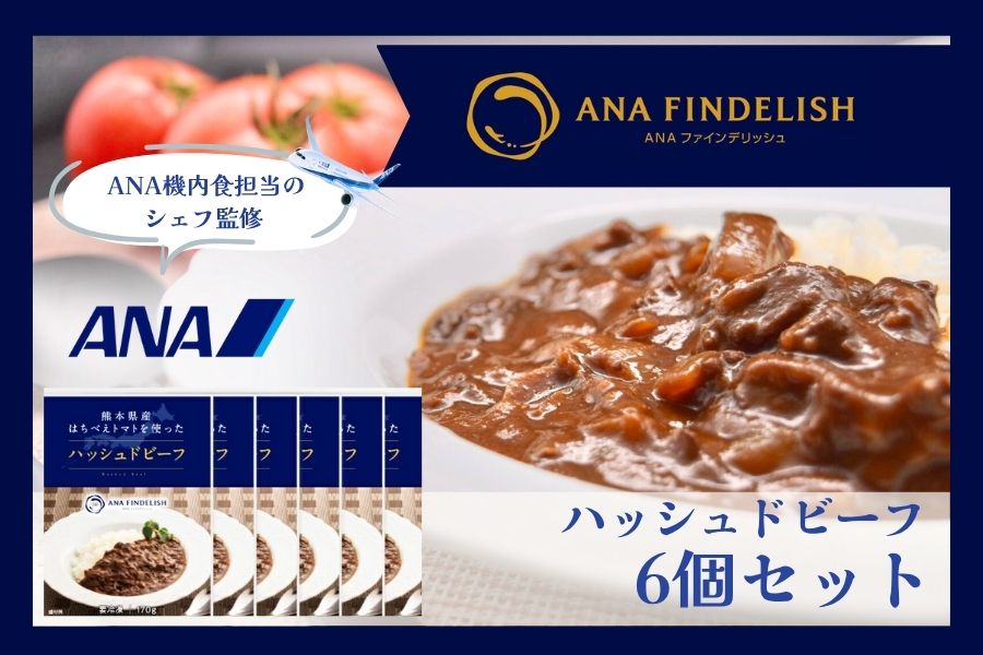 熊本県産はちべえトマトを使ったハッシュドビーフ 1袋(170g) 合計6食入り トマトピューレ トマト とまと 簡単 時短 洋食 惣菜 ギフト 冷凍 人気 ハッシュドビーフ ANA エイエヌエー 八代市