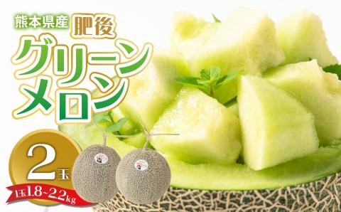 熊本県産 肥後グリーンメロン 2玉 (1玉1.8kg〜2.2kg) メロン 果物 フルーツ