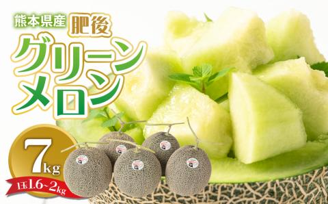 熊本県産 肥後グリーンメロン 約7kg (1玉1.6〜2kg) 果物 フルーツ メロン