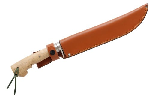 「則光刃物店」 狩猟用 ナイフ （革鞘付・ハンディナイフ） 狩猟 山仕事 軟鉄 青鋼 日本製