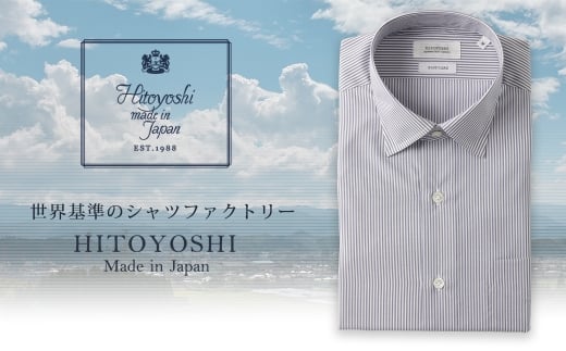 HITOYOSHI テックシャツ 長袖 ストライプ セミワイド 1枚