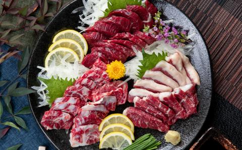 熊本 馬刺し 3種 食べ比べ セット 約400g 上赤身馬刺し 霜降り フタエゴ 馬肉 馬刺