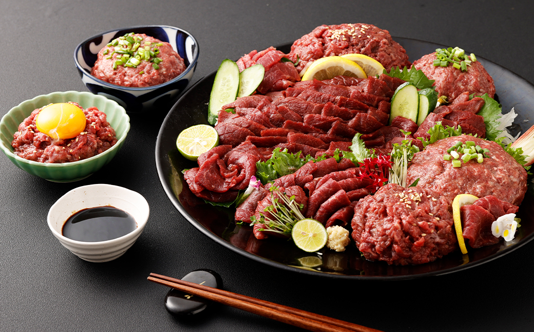 【フジチク ふじ馬刺し】おつまみ馬刺しセット10人前（赤身スライス50g×10 ユッケ50g×10 ネギトロ50g×10） 熊本県 馬肉 小分け 冷凍 馬刺し 馬刺