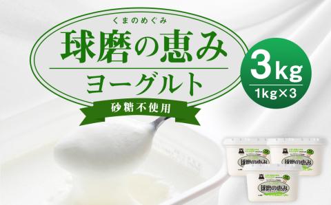 球磨の恵み ヨーグルト 砂糖不使用 1kg×3パック 合計3kg: 人吉市ANAのふるさと納税