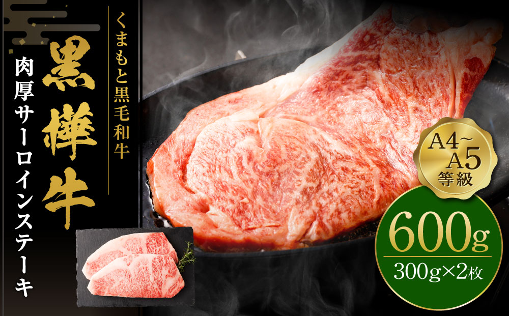 くまもと黒毛和牛 杉本本店 黒樺牛 A4~A5等級 肉厚サーロインステーキ 300g×2 計600g