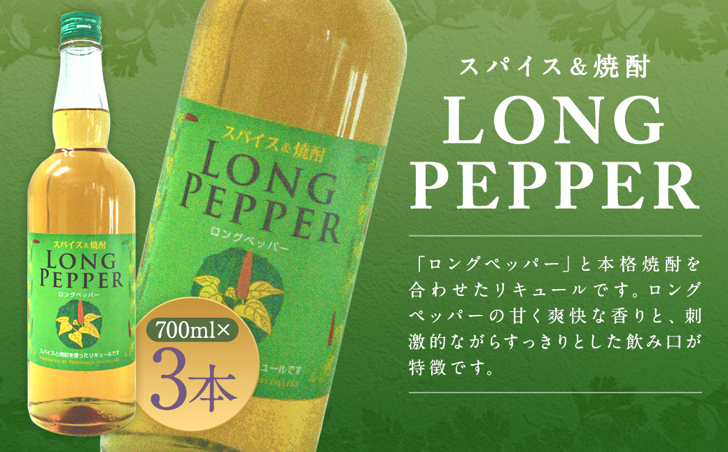 スパイス＆焼酎 ロングペッパー 700ml×3本 計2100ml お酒 酒 アルコール 焼酎 スパイス リキュール