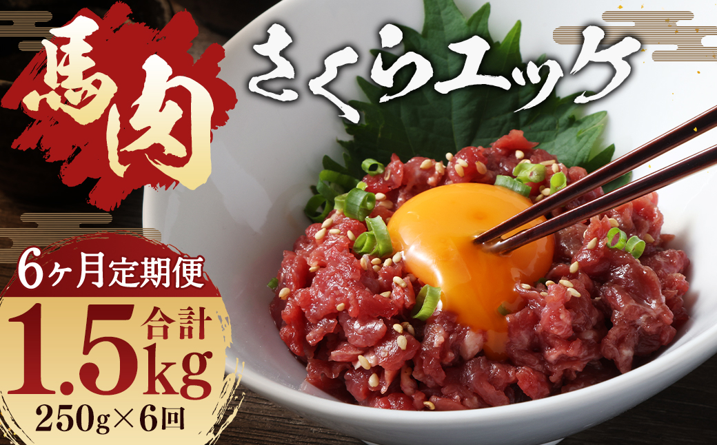 【 6ヶ月 定期便 】 馬肉 さくらユッケ 250g （ 50g ×5パック ） 合計 1.5kg 冷凍 肉 お肉 馬 桜 桜ユッケ さくら ユッケ 生 生ユッケ 冷凍