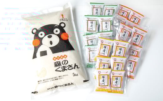 つぶ味噌仕立て 本格 フリーズドライ みそ汁（21食・3種）＆森のくまさん（米） ＜小セット＞／ お米 豚汁 味噌汁 セット 簡単 お手軽 食べ比べ 即席 お取り寄せ