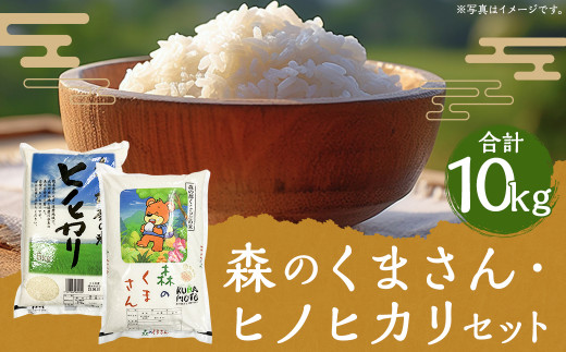 [令和6年産]2種食べ比べ 人吉球磨産 森のくまさん 5kg+ヒノヒカリ 5kgセット 合計10kg/お米 米 精米 白米 ご飯 ごはん お取り寄せ