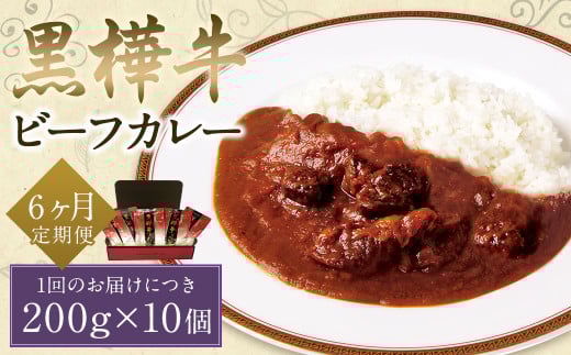 【6ヶ月定期便】黒樺牛ビーフカレー200g×10パック