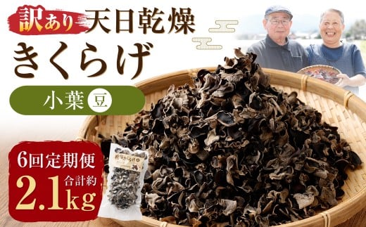 【6ヶ月定期便】【訳あり】天日乾燥きくらげ「小葉（豆）」50g×7パック 合計350g