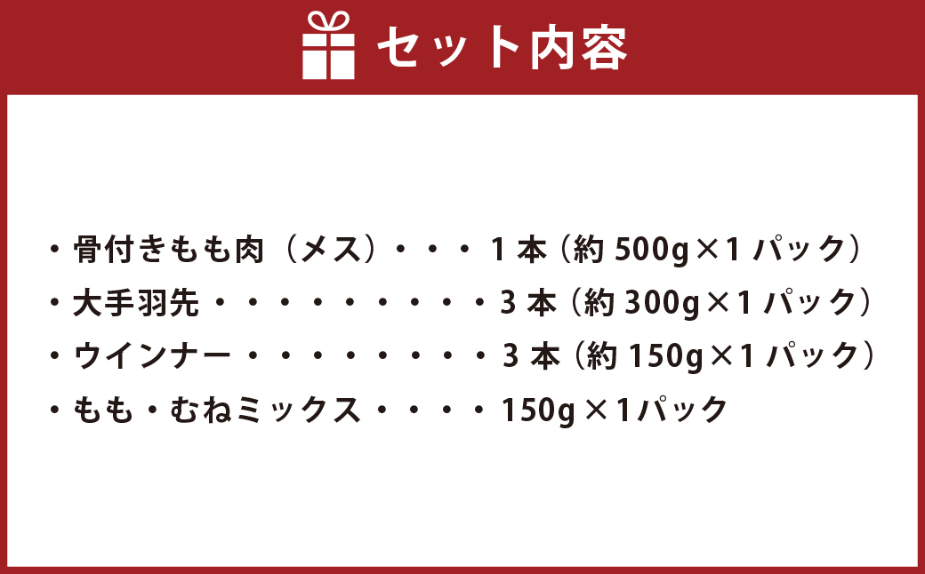 【アウトドアセット】 天草大王 幻の鶏 キャンプ BBQ 骨付きもも肉 (500g) 大手羽先 ソーセージ ブツ切りミックス 計約 1.1kg