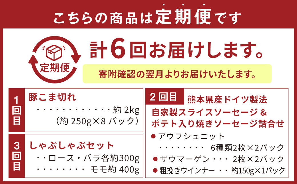【6ヶ月定期便】 モンヴェールポーク 人気商品定期便