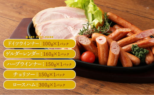 熊本県産ドイツ製法 自家製 ソーセージ 4種& ロースハム の詰合せ