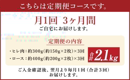 【3ヶ月定期便】 あか牛 ヒレ ステーキ 約300g・ ロース ステーキ 約400g 合計約700g×3回 食べ比べ 国産 牛肉