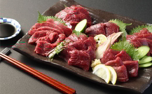 【フジチク ふじ馬刺し】馬刺し食べ比べ盛り合わせ（3～4人前）上赤身200g・ロース200g・ヒレ200g 合計600g 3種 食べ比べ 馬刺し 赤身 ロース ヒレ 馬肉 熊本県