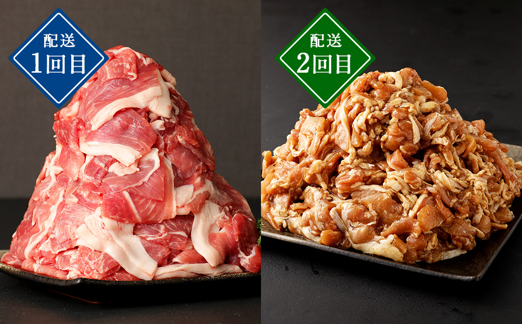 みなまたを満喫！お肉6ヶ月定期便 総量約6.6kg 豚肉 牛肉 鶏肉 こま切れ タレ漬け ステーキ ハンバーグ 腸 詰め合わせ 黒毛和牛 スライス 肉 セット おかず 冷凍 定期便 6回