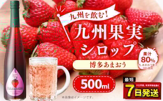 九州を飲む！九州果実 シロップ あまおう 500ml 1本 約25杯分 フルーツ 果物 いちご 苺 ジュース