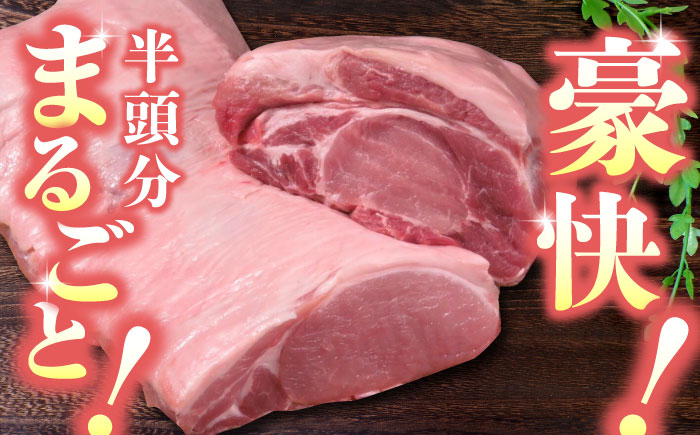 【3回定期便】豚帝 リブ ロース & ロース ブロック (半頭分) 約5kg【KRAZY MEAT(小田畜産)】 [ZCP116]
