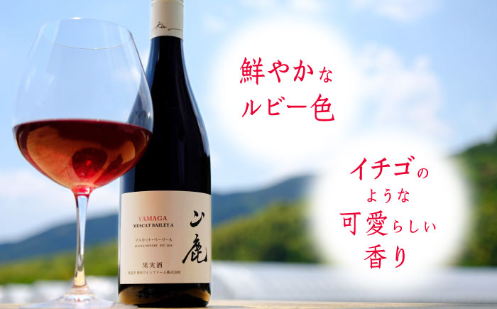 【年内発送は12月21日ご入金分まで！】 マスカット・ベーリーA「山鹿」　赤ワイン・辛口　750ml ギフト箱入り 【菊鹿ワイナリー】 [ZFB001]