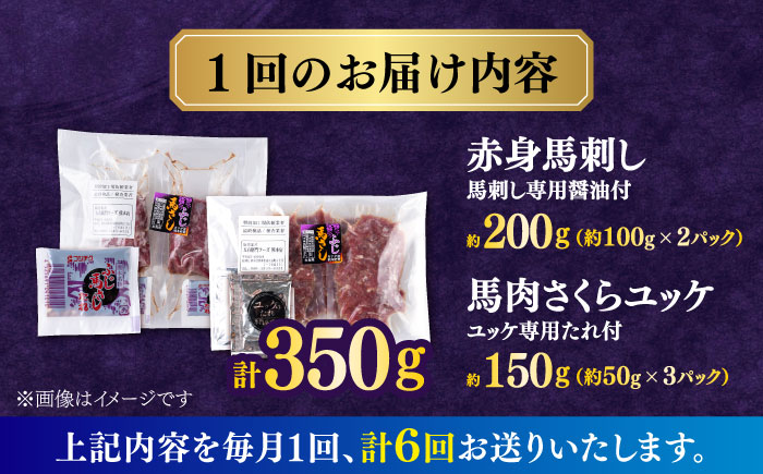 【全6回定期便】赤身馬刺し・馬肉さくらユッケ セット 【合同会社　長岡フーズ】 [ZFR031]