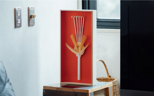 山鹿縁起飾り「福かき背景色：赤」【ヤマノテ】 [ZBD020]