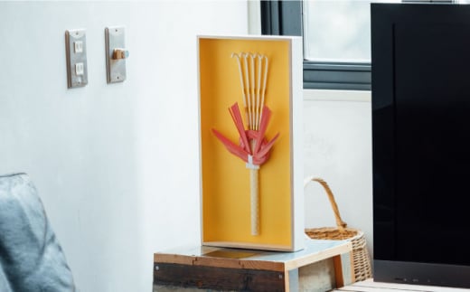 山鹿縁起飾り「福かき背景色：黄」【ヤマノテ】 [ZBD021]