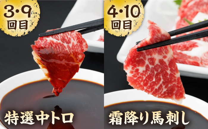 【12回定期便】毎月違う部位が届く！【馬刺しの郷 民守】 肉 馬肉 馬 熊本県 特産品 食べ比べ 赤身馬刺し  [ZBL020]