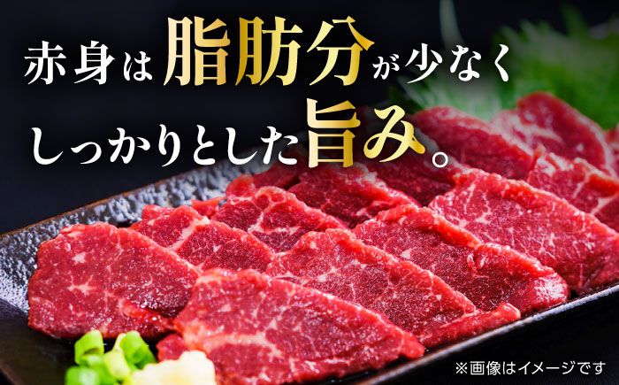 こだわりの馬刺し 食べ比べ ブロック 計約300g 馬刺し醤油付き（赤身約150g×1ブロック,霜降り150g×1ブロック） 【フードサービス むらかみ】 [ZFE003]
