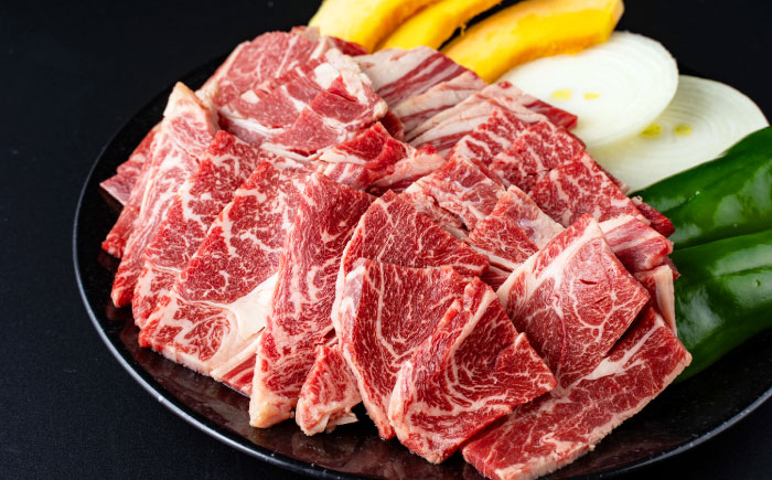 【全12回定期便】熊本あか牛 焼肉用カット ( バラ ロース ) 500g 【合同会社　長岡フーズ】 [ZFR044]