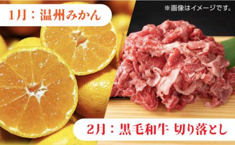 【先行予約】【6回定期便】肉と果物 定期便 ～熊本のうまかもん～ [ZZZ004] フルーツ定期便 果物 くだもの 果物定期便 フルーツ定期 くまもと黒毛和牛 九州産黒毛和牛 ステーキ