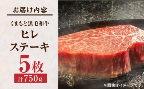 【年内発送は12月21日ご入金分まで！】 くまもと黒毛和牛 ヒレステーキ 計750g（5枚）【馬刺しの郷 民守】 熊本県産 九州産 和牛 お肉 肉 ステーキ ヒレ ヒレステーキ  [ZBL024]